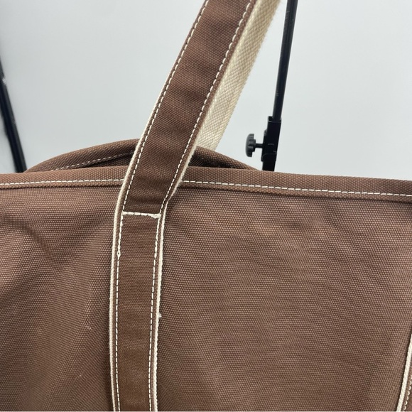 Lands’ End large brown canvas tote bag - Picture 5 of 11